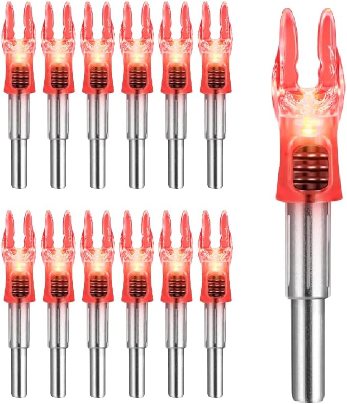 DEEPOWER Store S Lighted Nocks for Arrows .244/6.2mm 6/12 Pack Lighted Arrow Nocks for Archery Hunting - Image 1